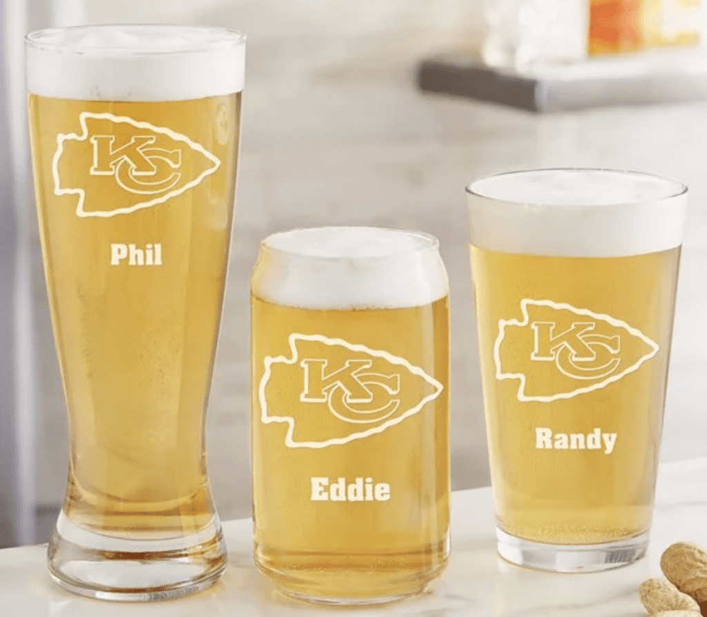 beer glasses custom valentine's Day gifts